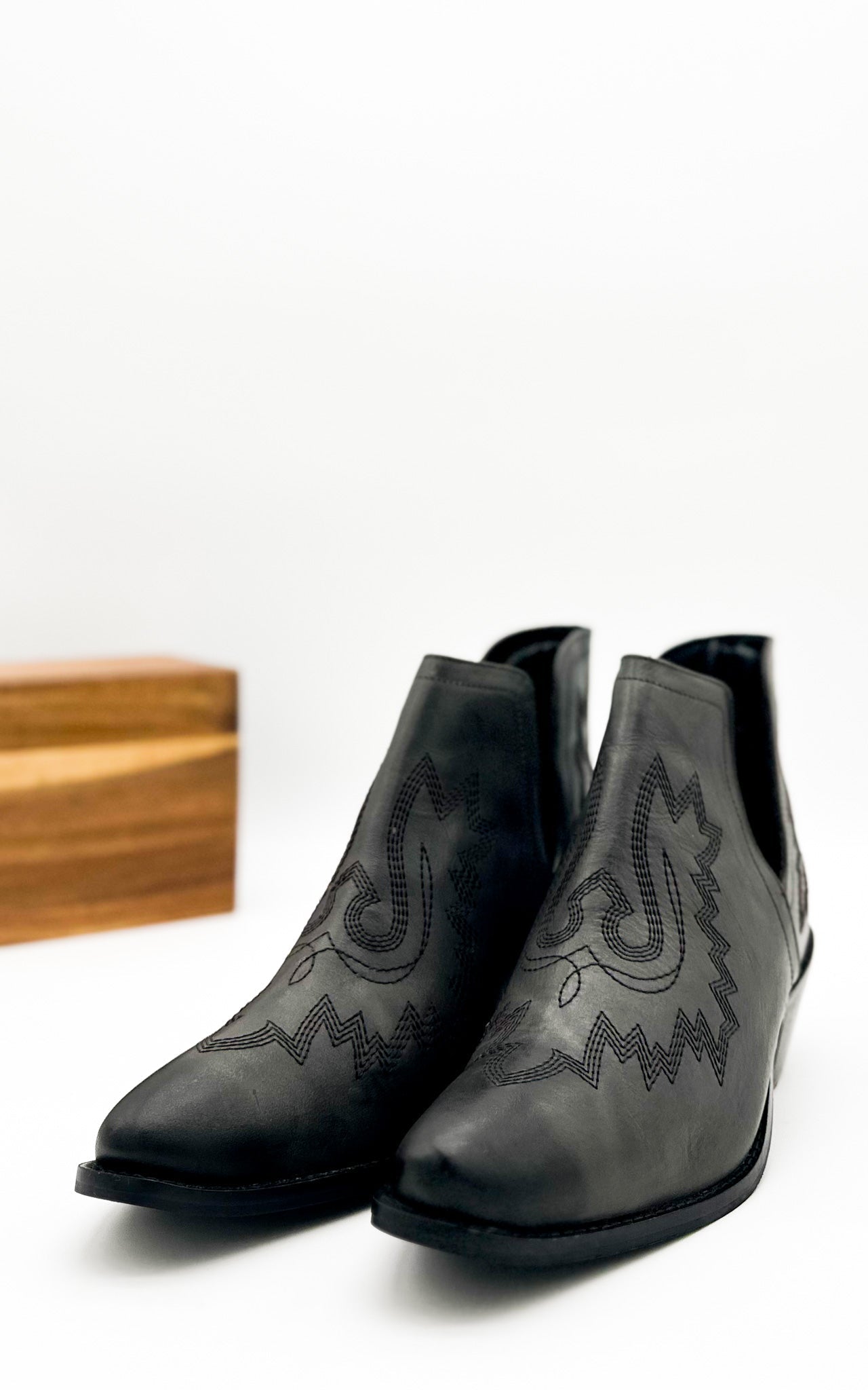 Embroidered Kickin' Booties in Black