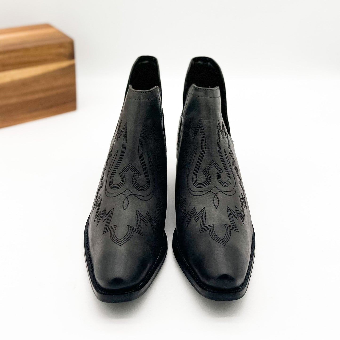 Embroidered Kickin' Booties in Black