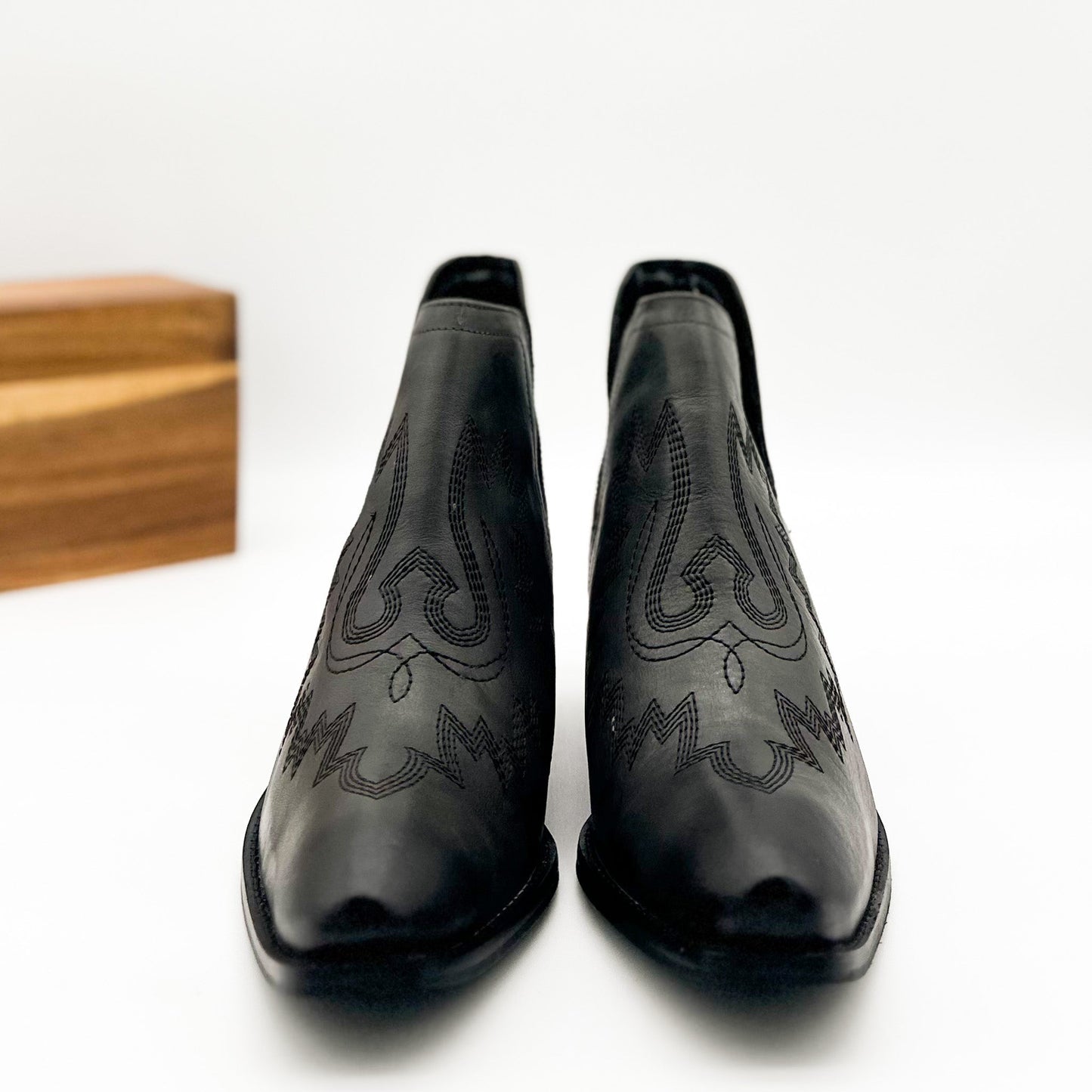 Embroidered Kickin' Booties in Black
