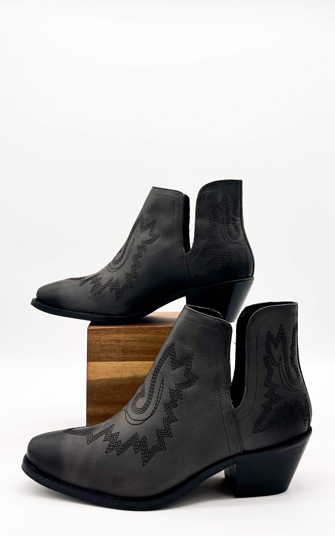 Embroidered Kickin' Booties in Black