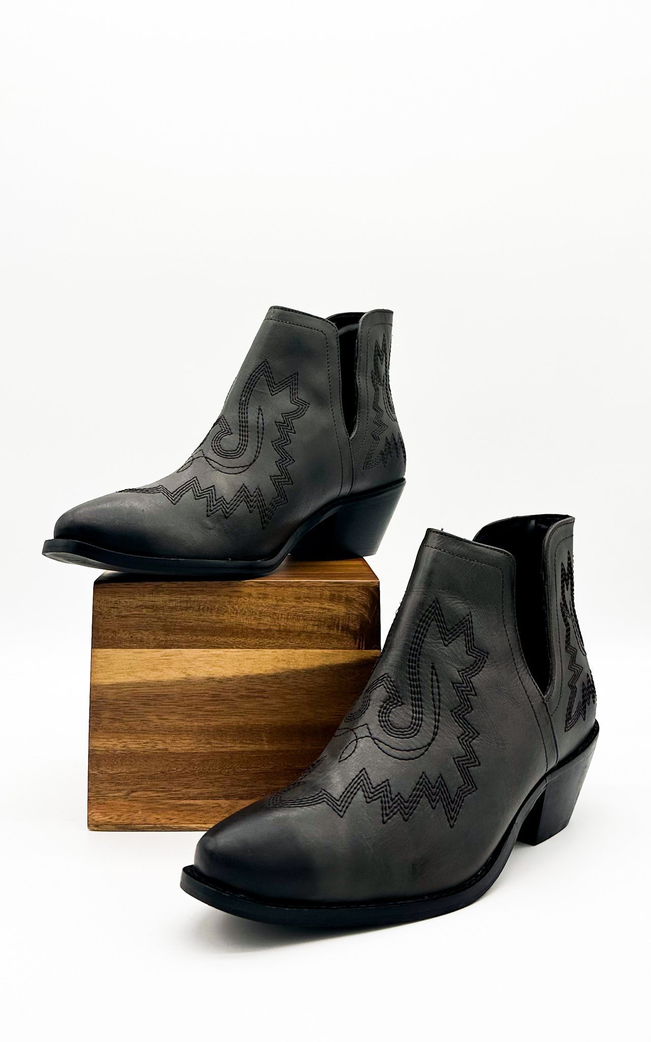 Embroidered Kickin' Booties in Black