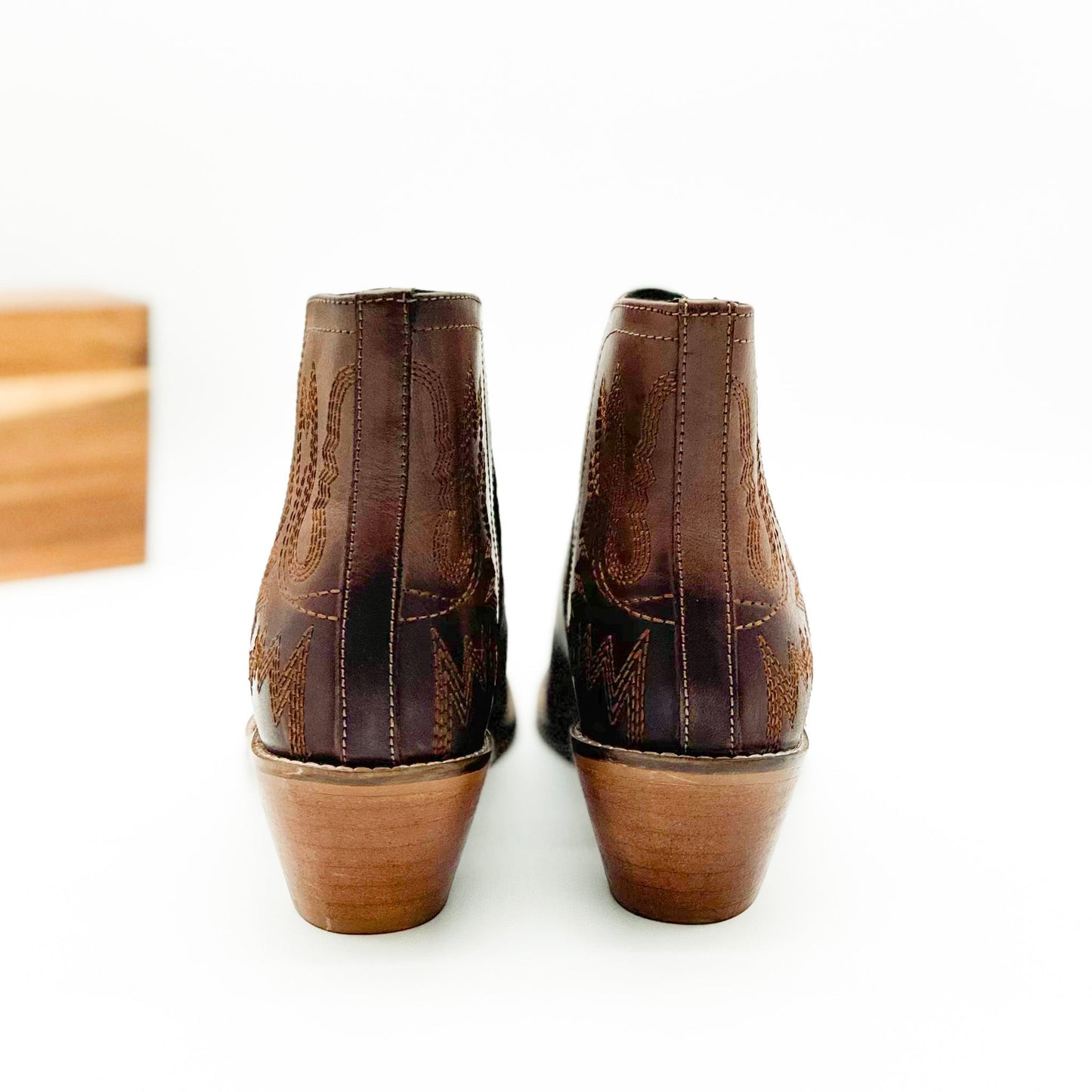 Embroidered Kickin' Booties in Brown