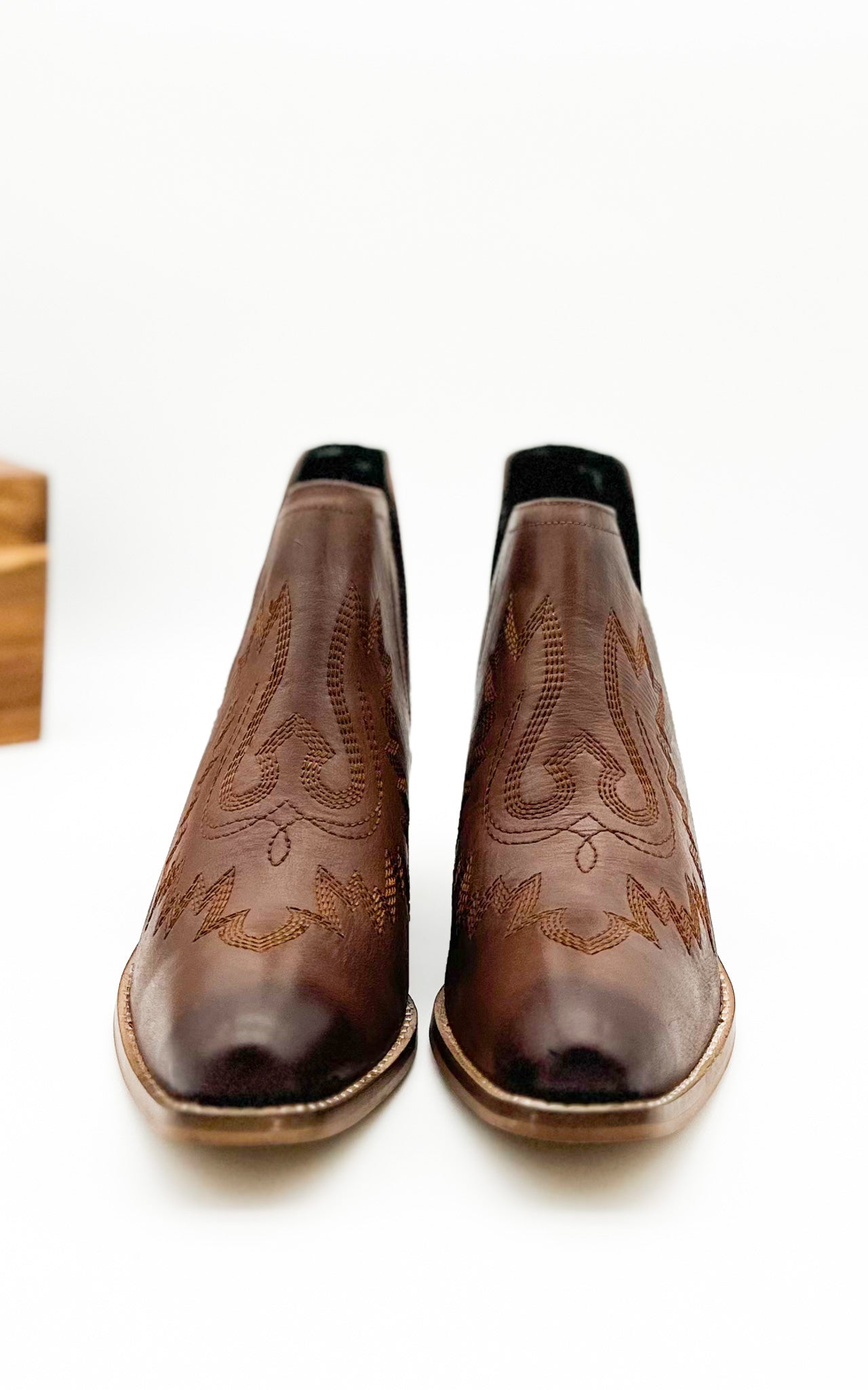 Embroidered Kickin' Booties in Brown