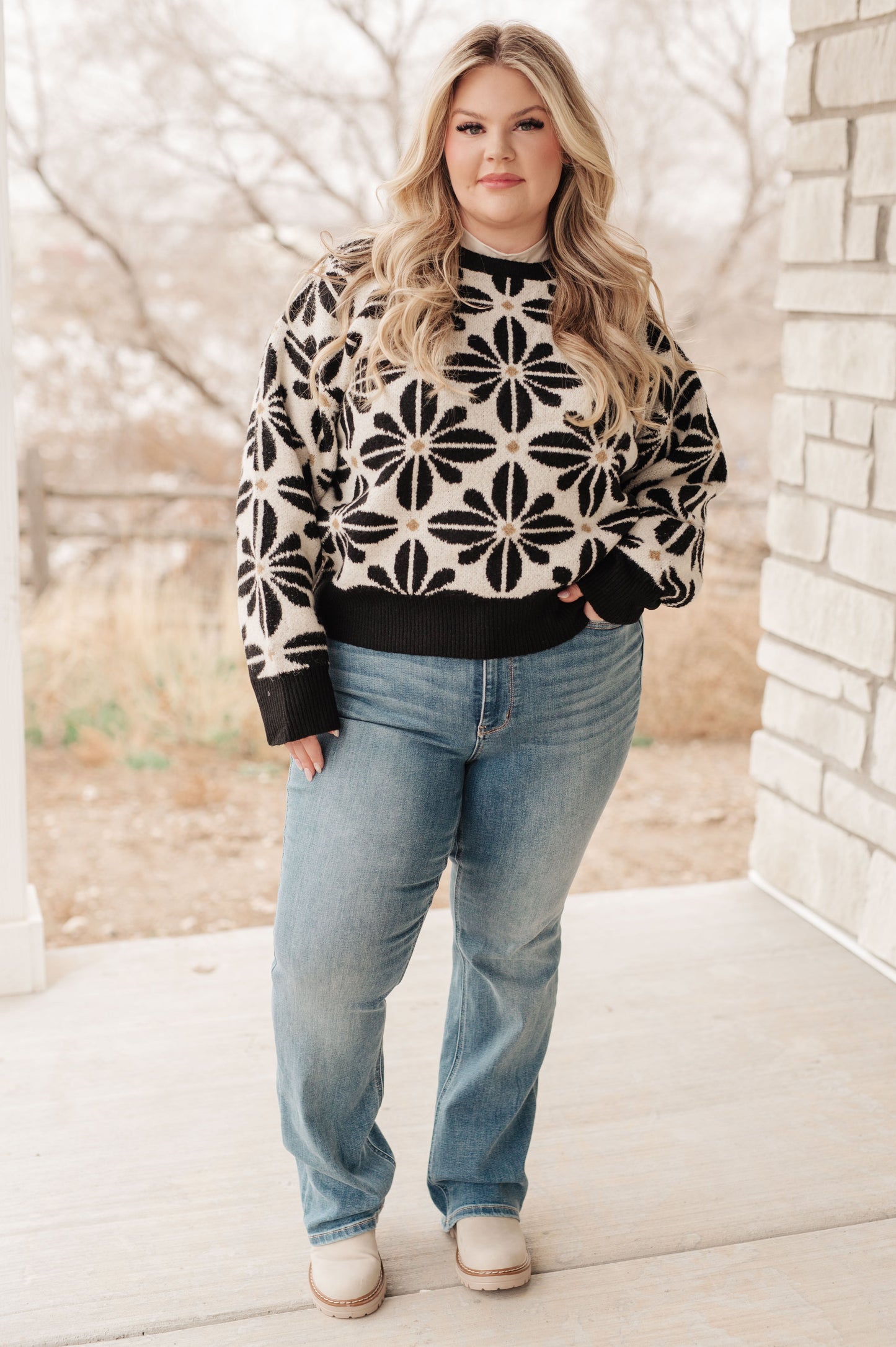 Art Deco Floral Statement Sweater