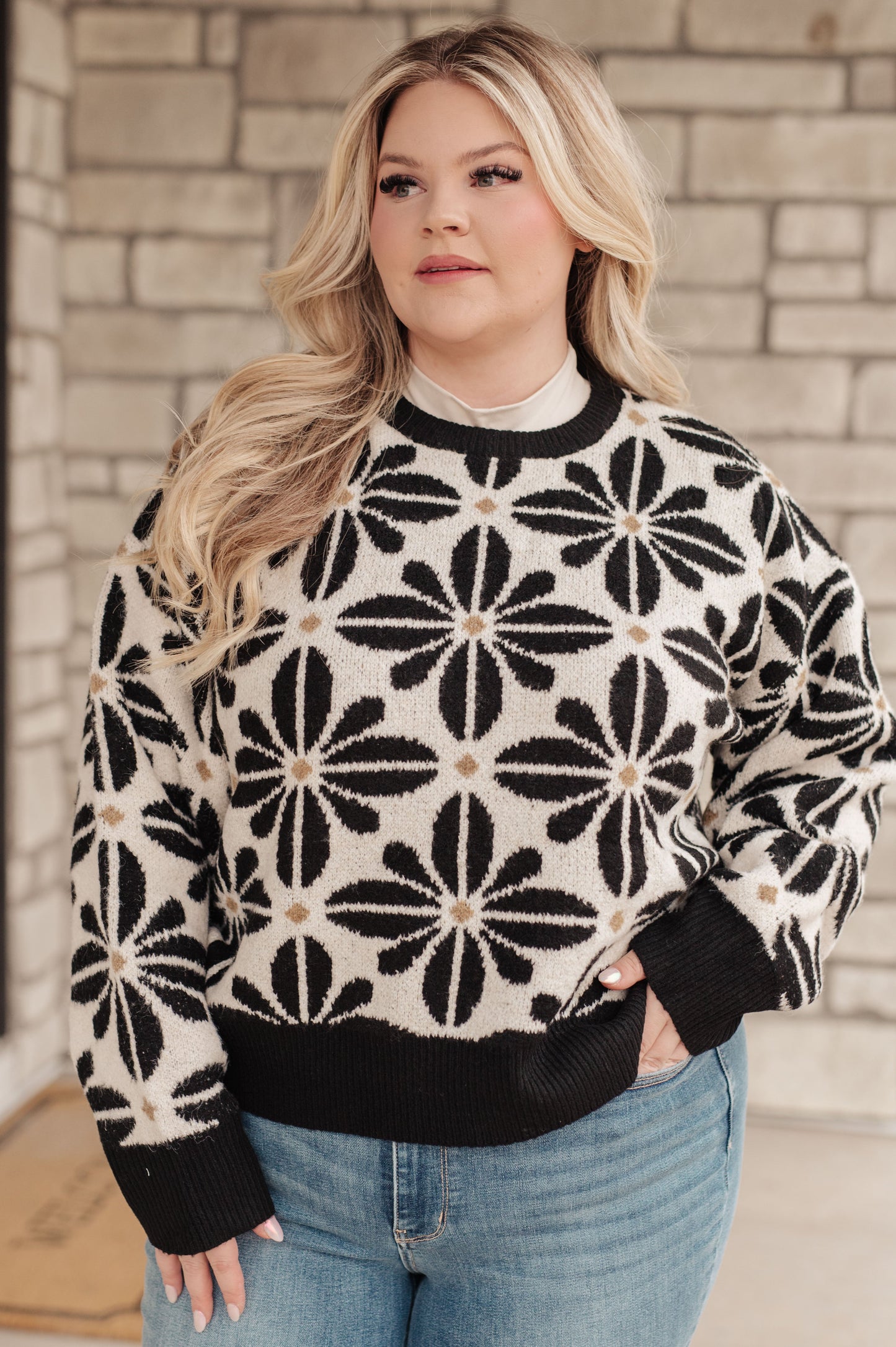 Art Deco Floral Statement Sweater