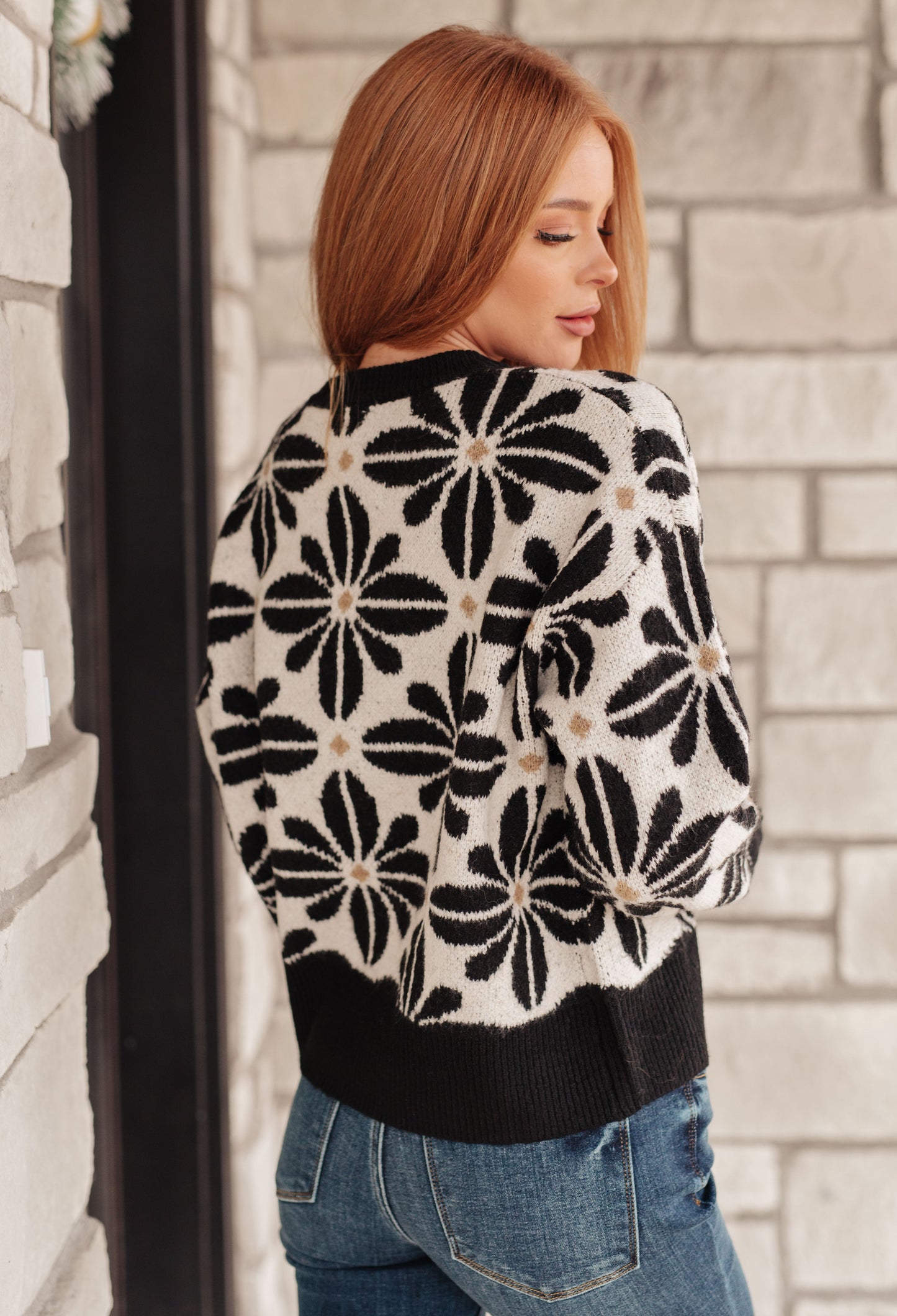 Art Deco Floral Statement Sweater