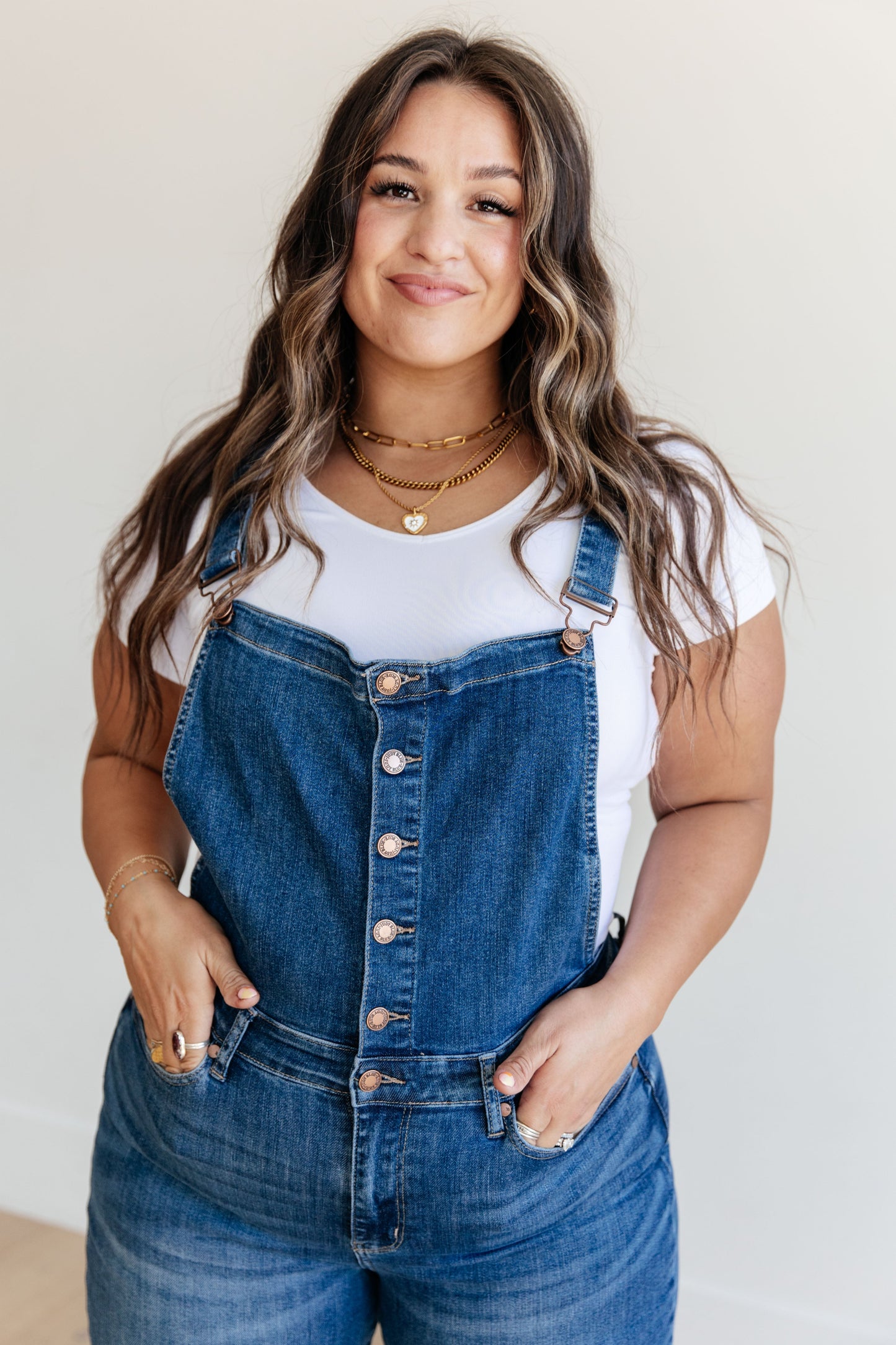 Priscilla High Rise Cropped Wide Leg Denim Overalls