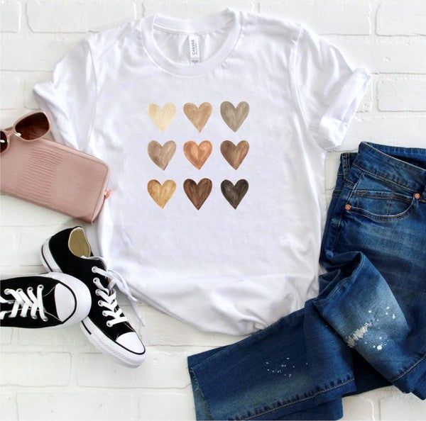 Watercolor Nine Heart Graphic Tee