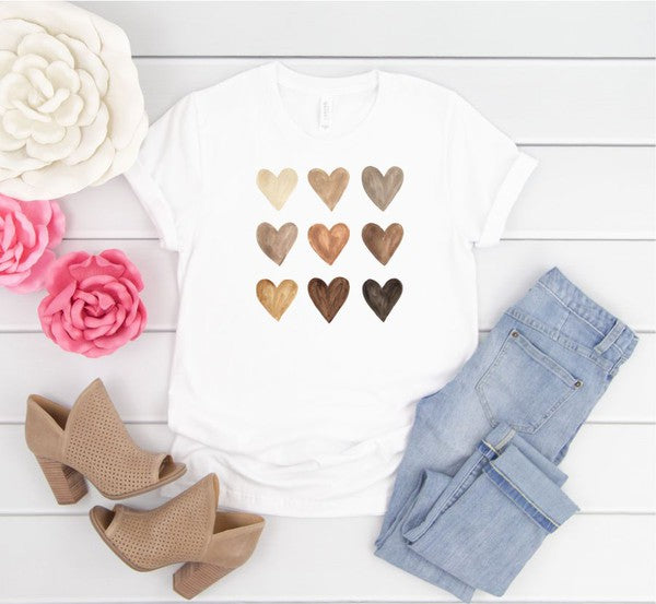 Watercolor Nine Heart Graphic Tee