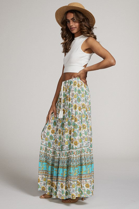 Printed maxi skirt