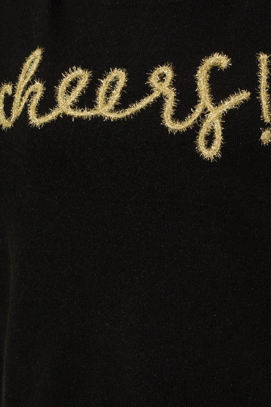 Curves Cheers To Tinsel Embellished Pullover Sweater