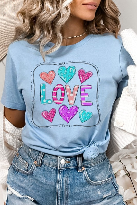 Valentine's Day Colorful Love Block Graphic Tee