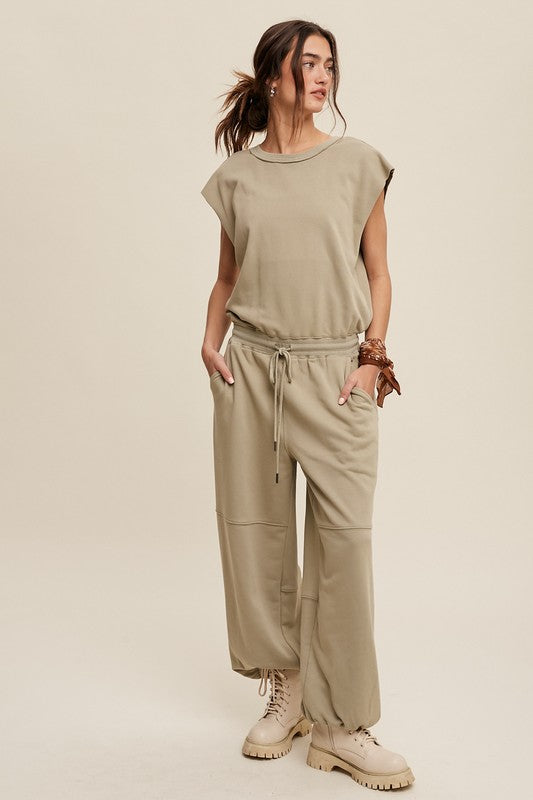 Playdate French Terry Relaxed Fit Jogger Jumpsuit (2 Colors)