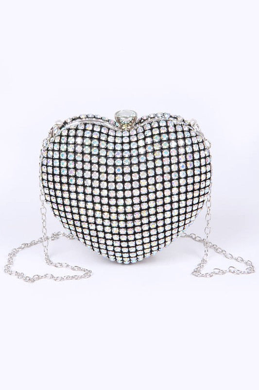 Lucky In Love Rhinestone Encrusted Box Clutch