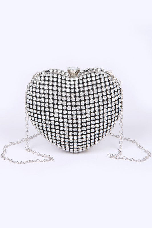 Lucky In Love Rhinestone Encrusted Box Clutch