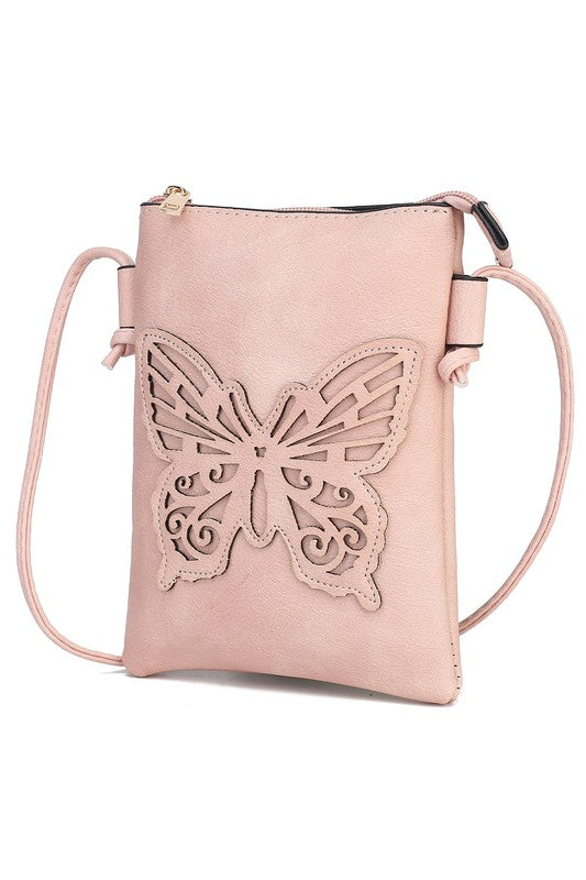 Chasing Butterflies Cutwork Vegan Leather Crossbody Bag
