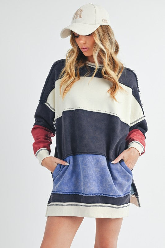 Rugby Color Block Stripe Sweatershirt