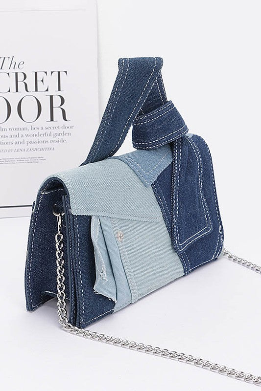 Double Down Denim on Denim Crossbody Bag