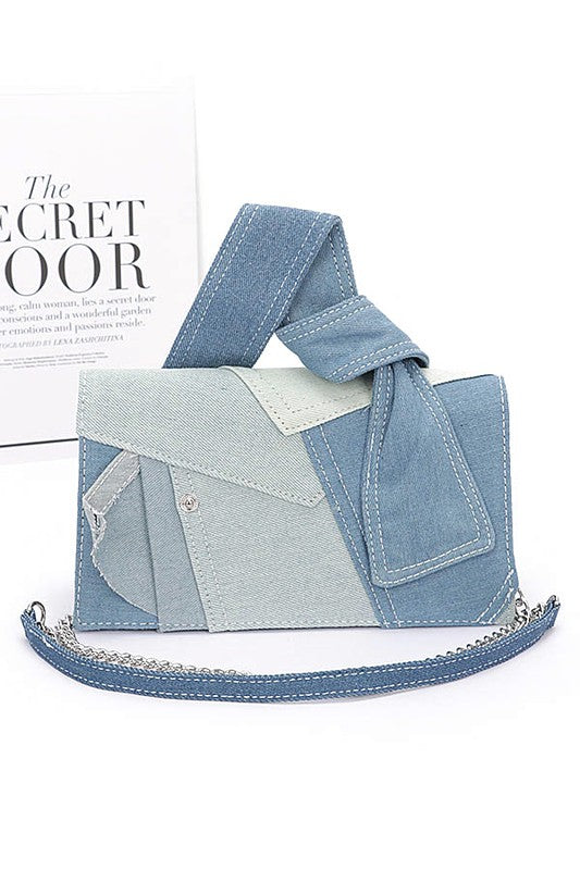 Double Down Denim on Denim Crossbody Bag