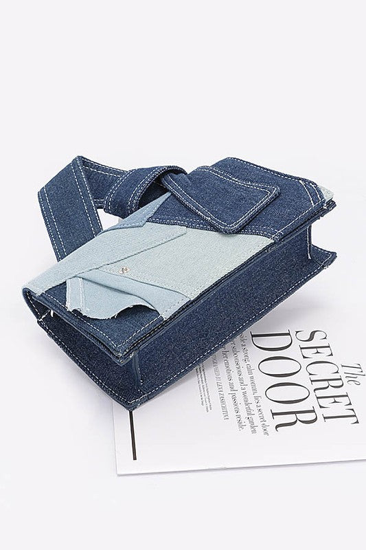 Double Down Denim on Denim Crossbody Bag