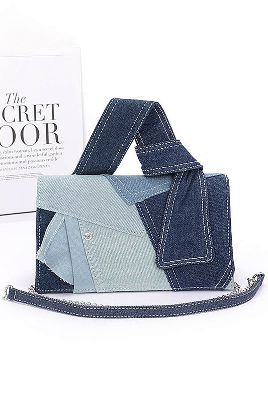 Double Down Denim on Denim Crossbody Bag