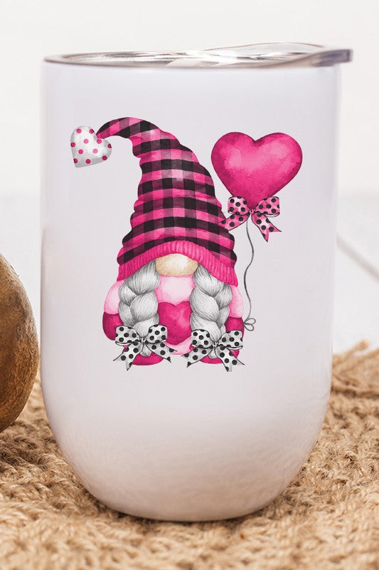 Pink Balloon Gnome Cold Cup Tumbler