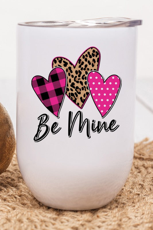 Be Mine Patterned Hearts Cold Cup Tumbler