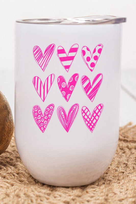 Pink Heart Block  Cold Cup Tumbler