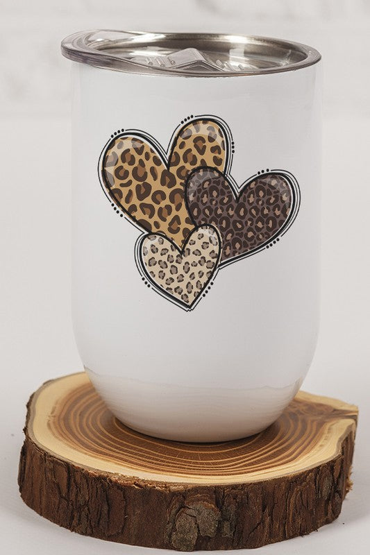 Leopard Hearts Cold Cup Tumbler