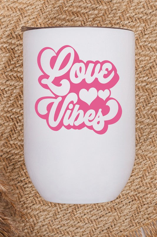 Love Vibes Heart Cold Cup Tumbler