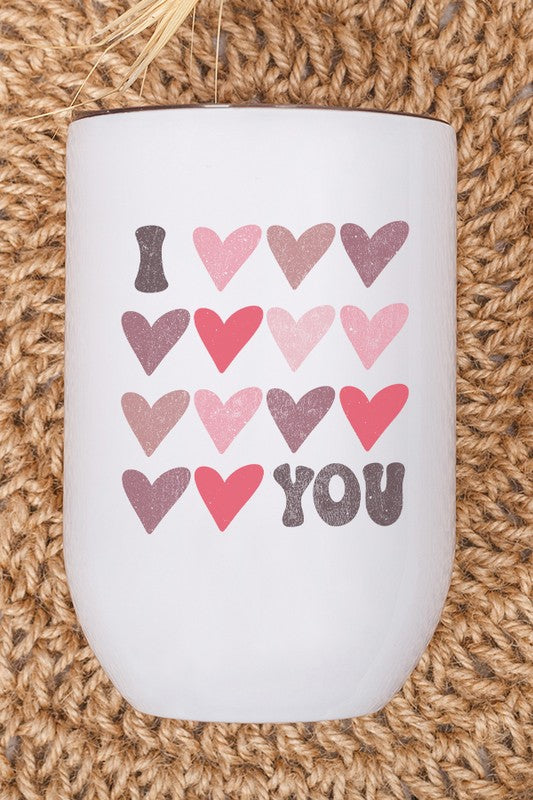 I Heart You Block Cold Cup Tumbler