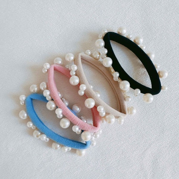 Circle of Pearls Hair Ties, Set Of 4