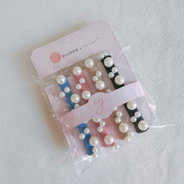 Circle of Pearls Hair Ties, Set Of 4