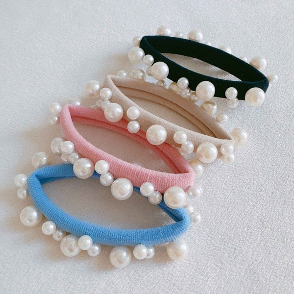 Circle of Pearls Hair Ties, Set Of 4