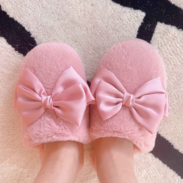 Satin Shine Fur Cozy Lounge Slippers