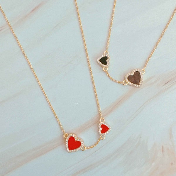 Double Hearts Many Loves Necklace