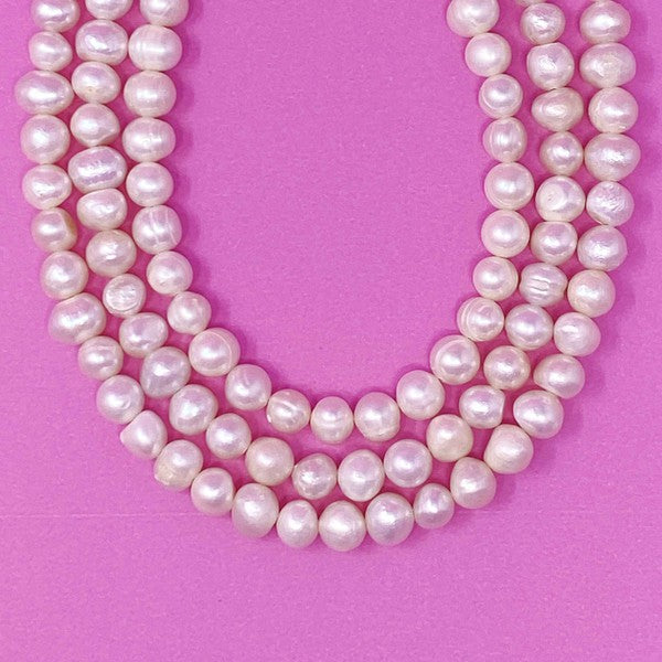 Be Sea-ing You Pearl Three Strand Necklace