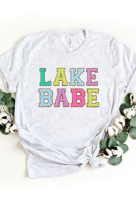 Lake Babe Multi Color Letter Graphic Tee