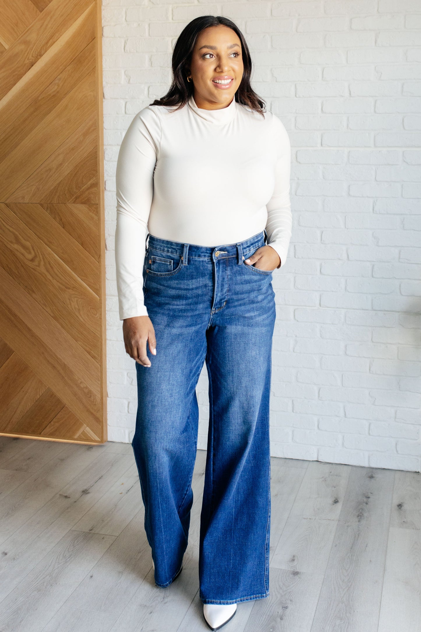 Been There Retro Control Top Wide Leg Jeans (0/24 to 24W)