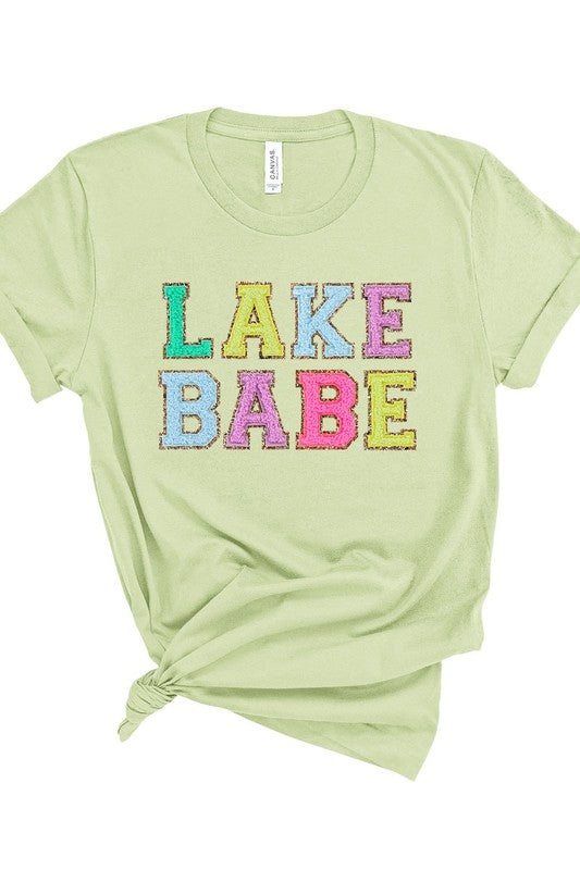 Lake Babe Multi Color Letter Graphic Tee