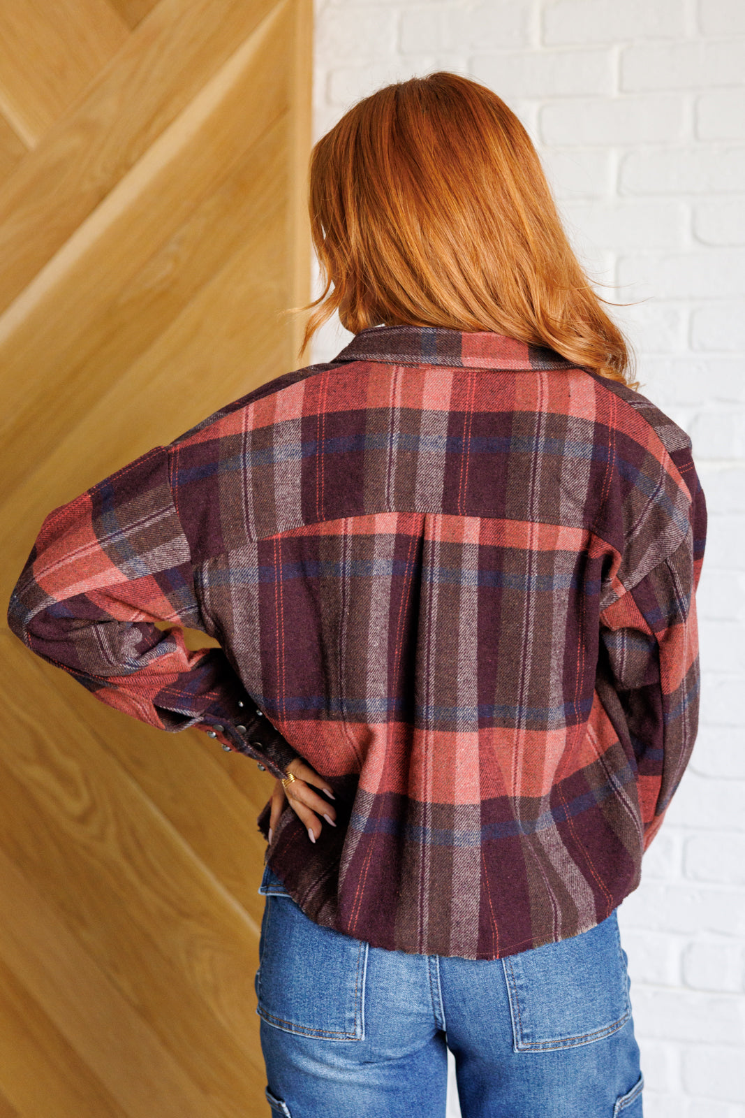 On My Game Studded Cropped Plaid Jacket (Small to 3XL)