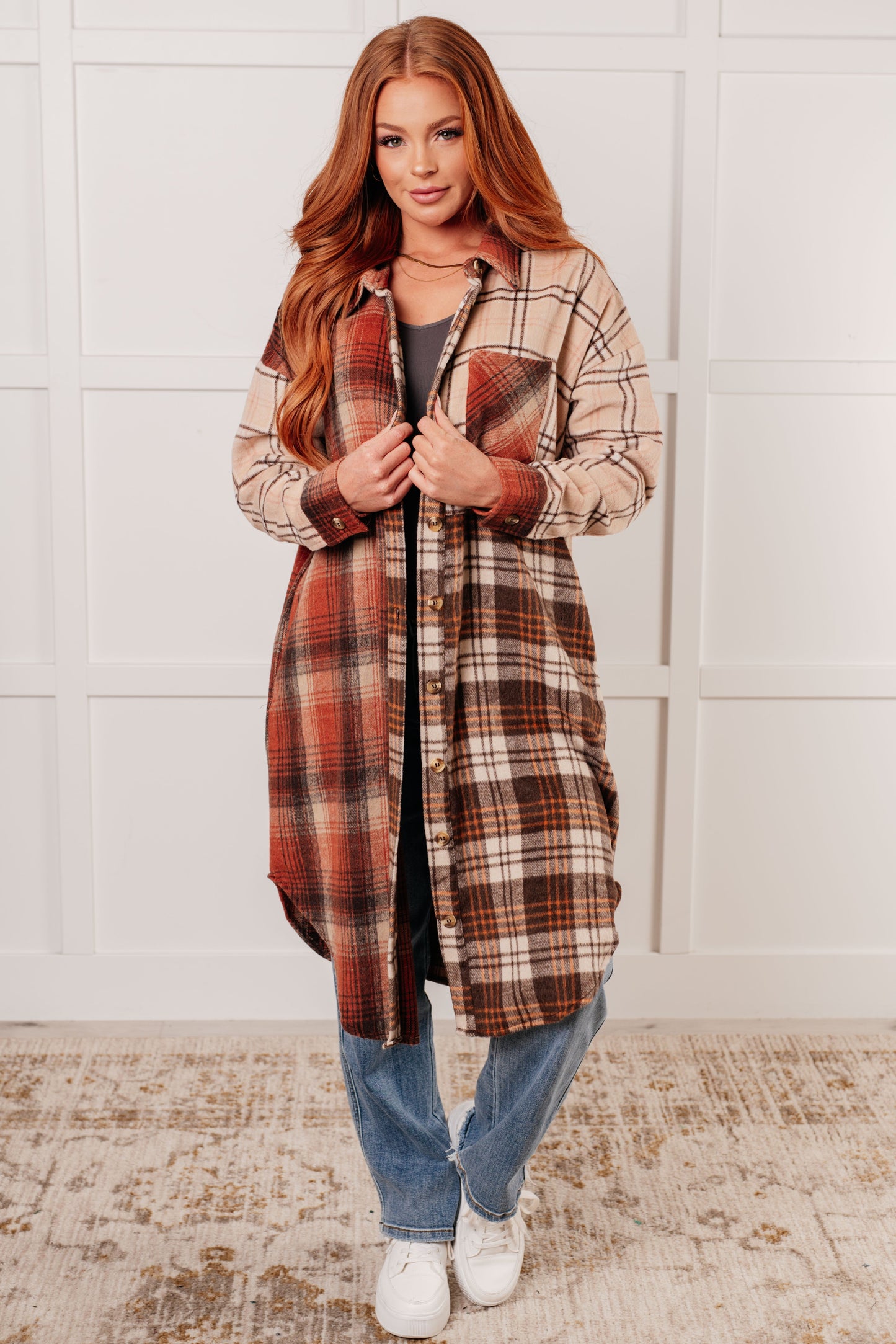 Off Grid Plaid Oversized Flannel Maxi Shirt (Small to 3XL)