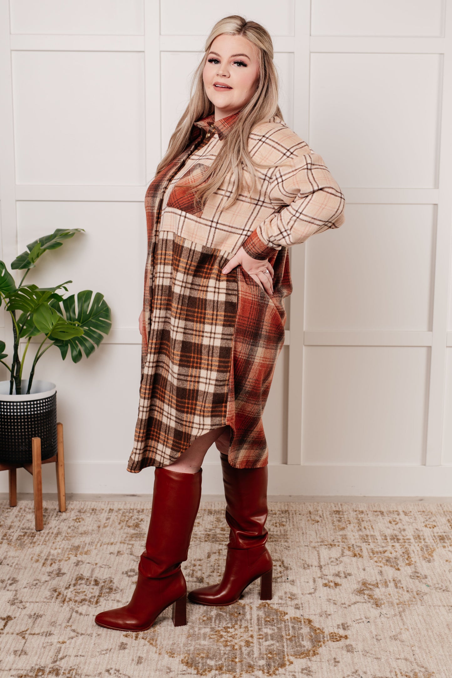 Off Grid Plaid Oversized Flannel Maxi Shirt (Small to 3XL)