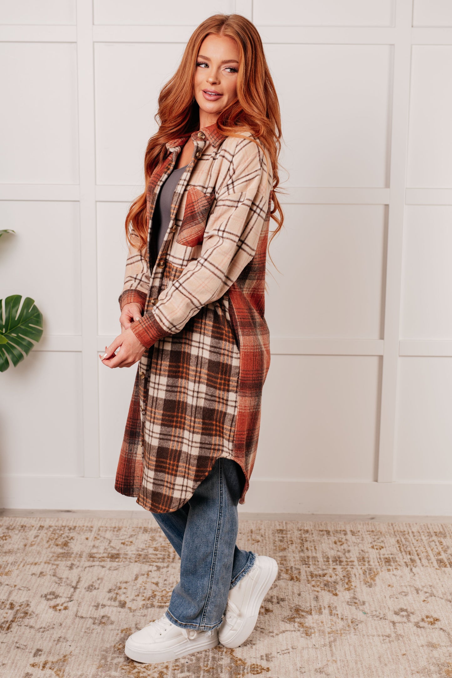 Off Grid Plaid Oversized Flannel Maxi Shirt (Small to 3XL)