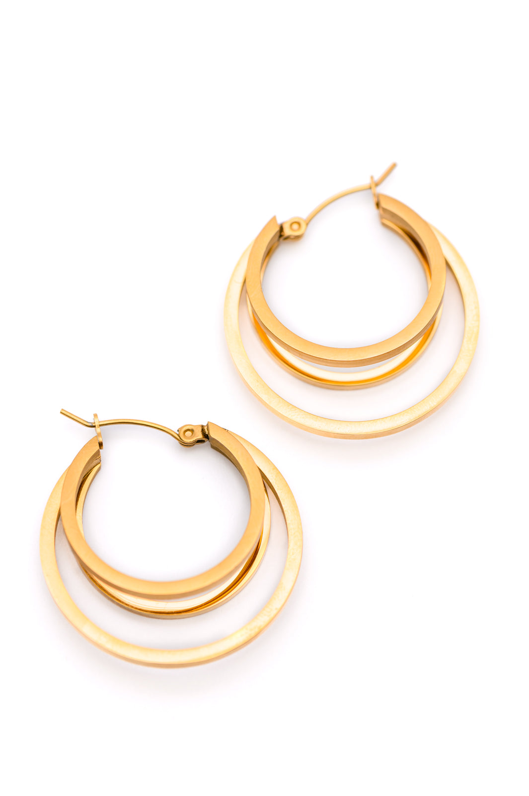 Double Take Stainless Steel Hoop Earrings