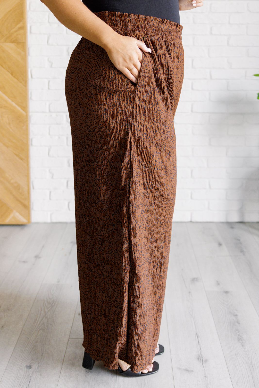 In Demand High Rise Wide Leg Dotted Pants (Small to 2XL)