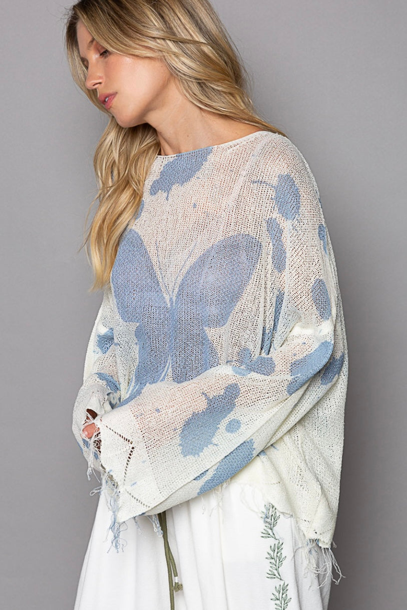 Lost in Thought Lightweight Butterfly Semi-Sheer Sweater