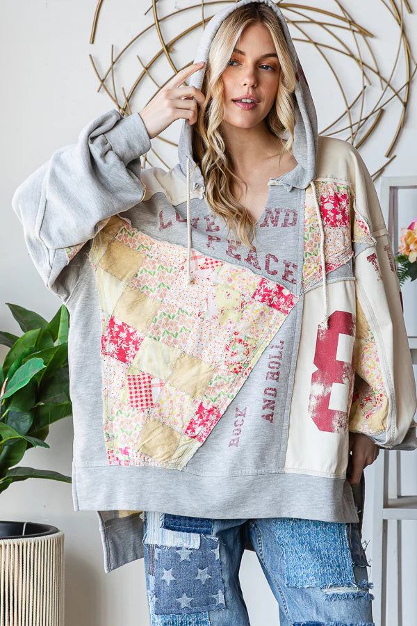 For The Win Graphic ‘N’ Patched Spring Hoodie