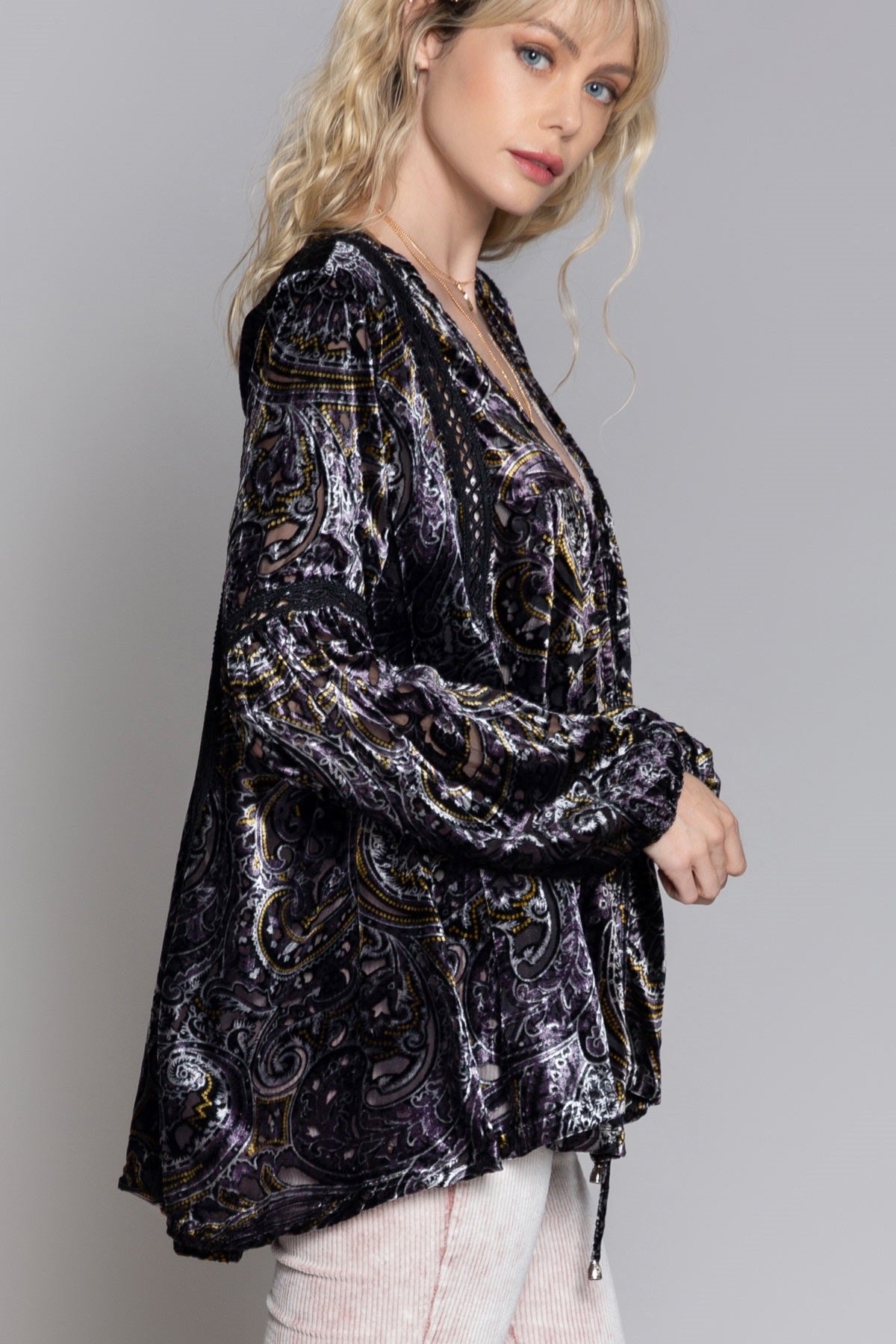 Midnight Magic Paisley Velvet Kimono