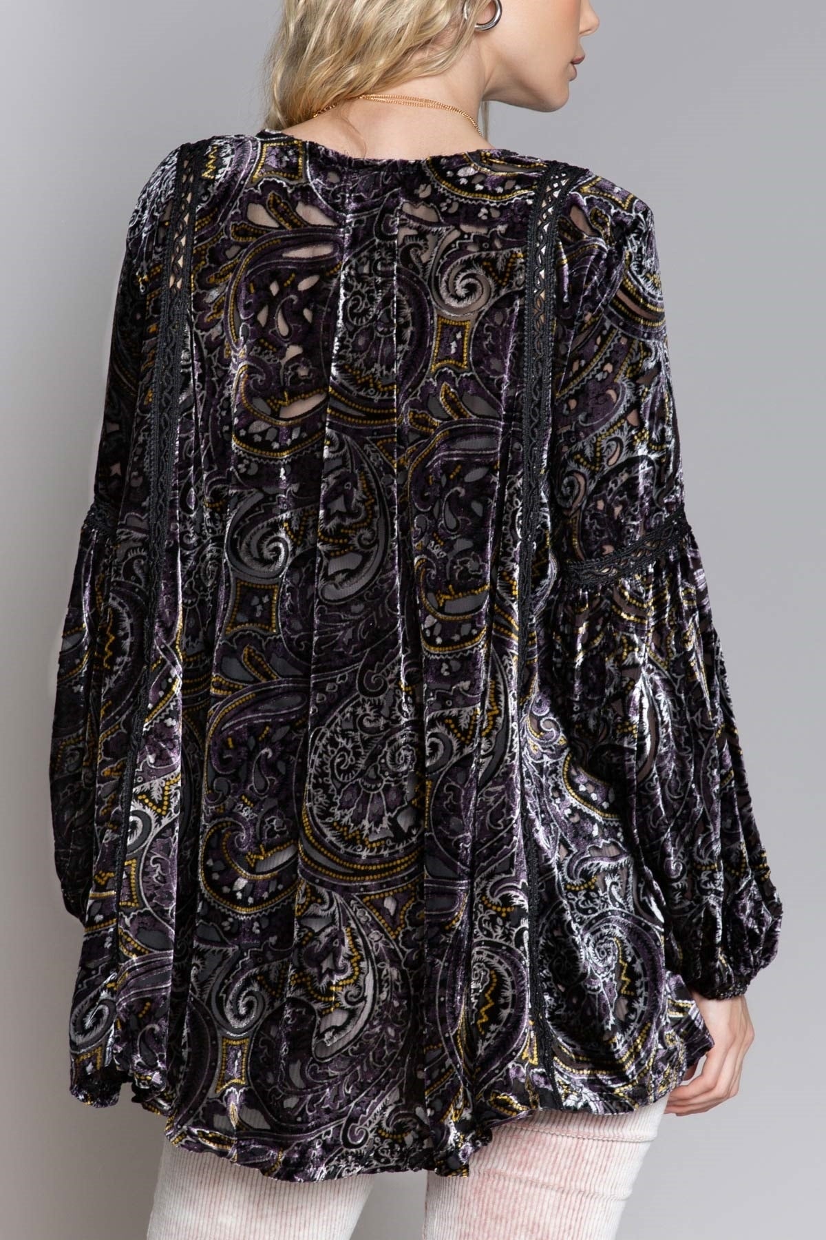 Midnight Magic Paisley Velvet Kimono